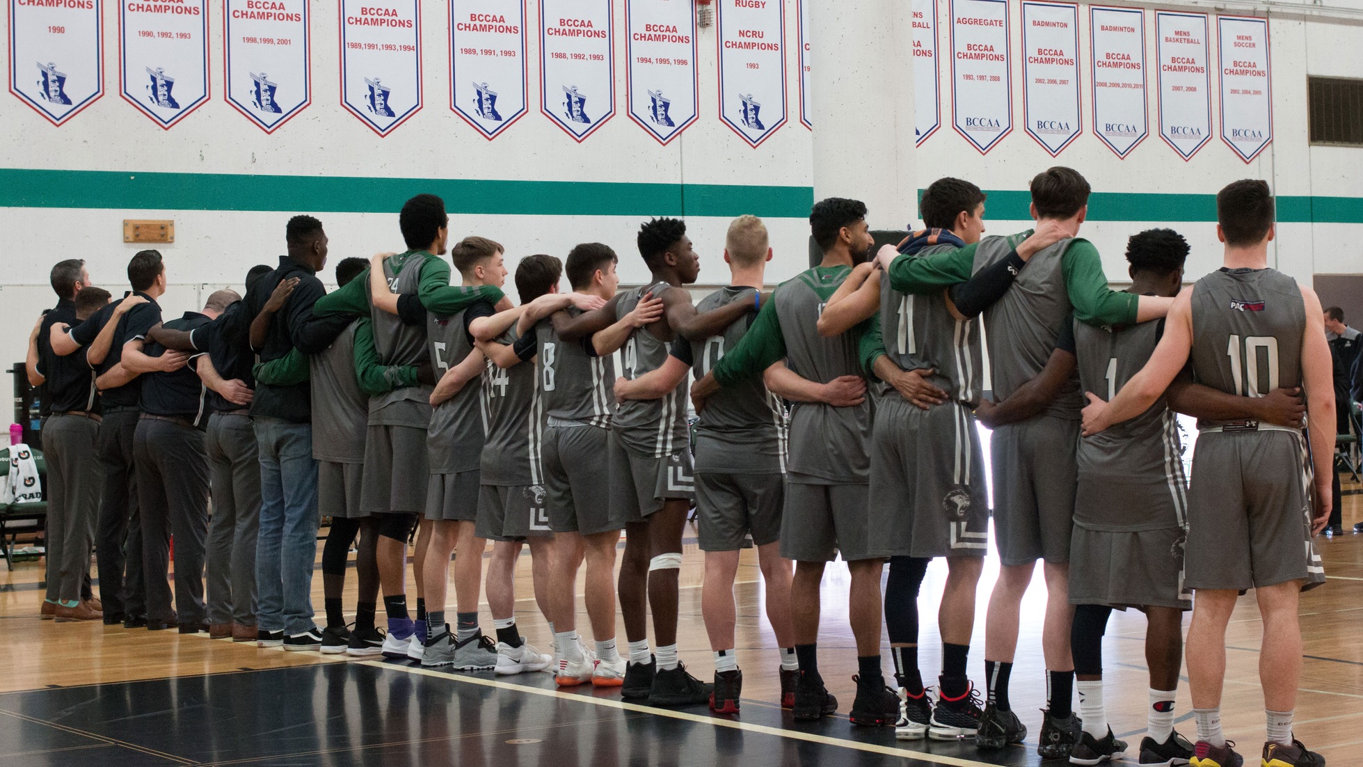 2018-19 Douglas College Men's Basketball team during PACWEST Championships